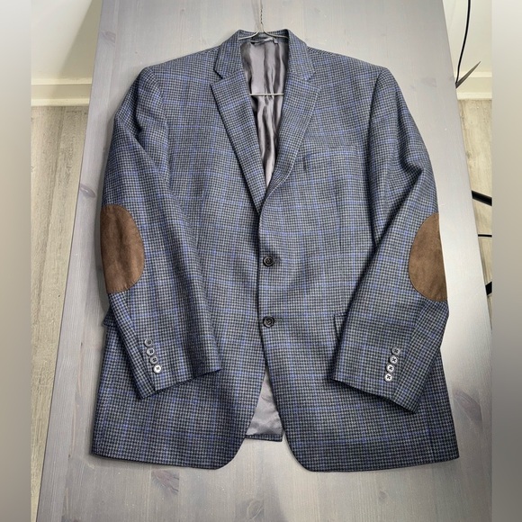 Lauren Ralph Lauren Men's 100% Wool Blazer with Elbow Patch Houndstooth Pattern - Picture 5 of 11